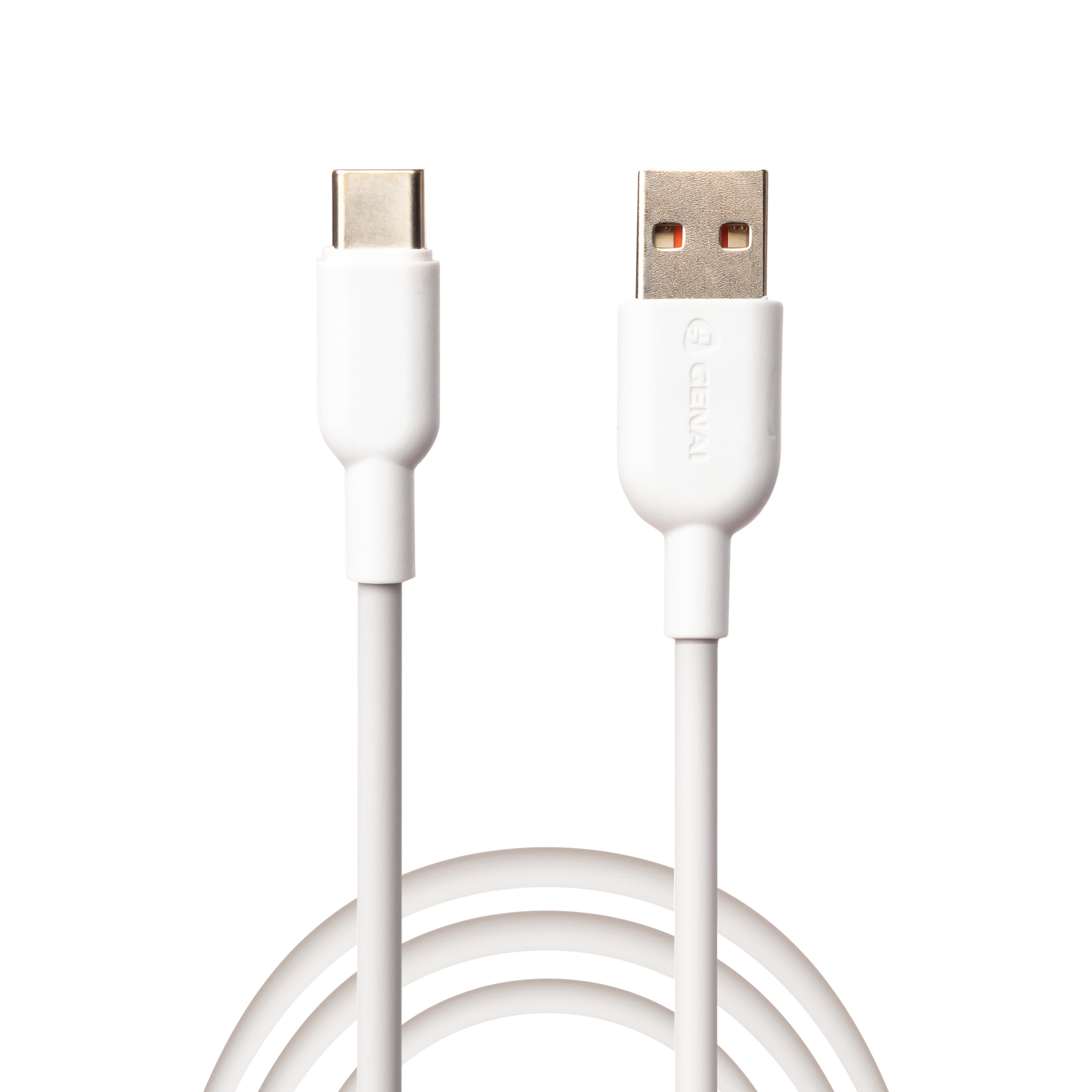 كابل شحن سريع مضفر من جيناي، USB - Type C، 200 وات، أبيض - GN-Q42 كابل شحن سريع مضفر من جيناي، USB - Type C، 200 وات، أبيض - GN-Q42